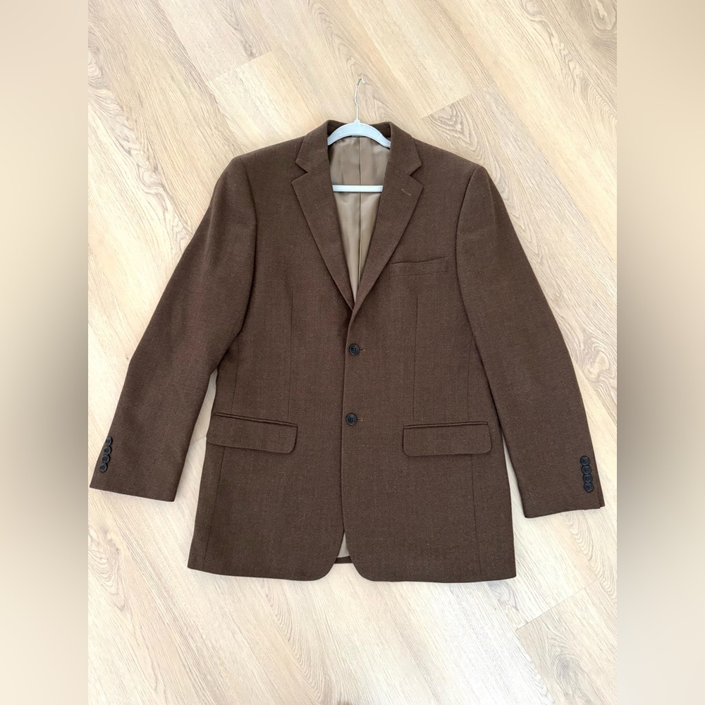 PRONTO UOMO COUTURE mens brown 100% WOOL sport coat suit jacket blazer 42 L